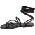 Women's black strappy leather sandals handmade in Italy