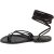 Sandales spartiate noir pour femme en cuir travaillé à la main en Italie