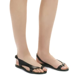 Green leather thong sandals for women Handmade in Italy