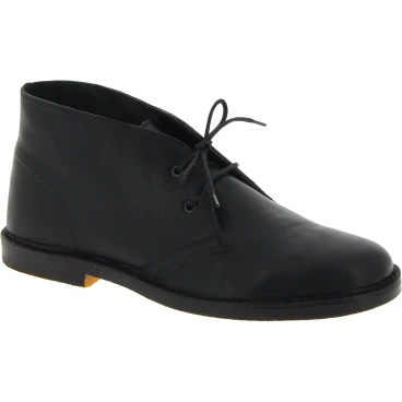 Women's black leather chukka boots handmade in Italy