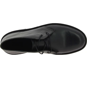 Women's black leather chukka boots handmade in Italy