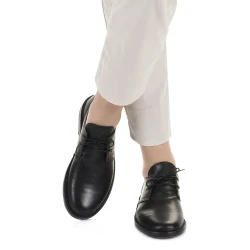Chaussures basses femme en cuir noir artisanales fabriqué en Italie
