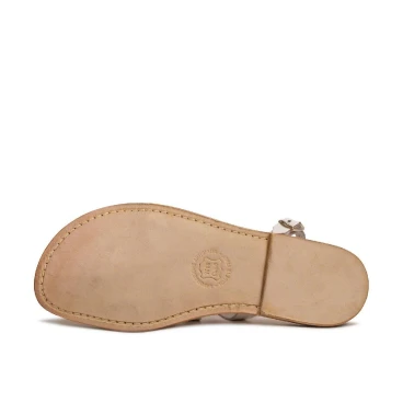 Sandals spartiates blanches femme en cuir Artisanales