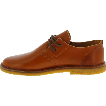 Women's tan leather low top shoes handmade in Italy