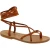 Women's brown leather flat strappy sandals handmade in Italy