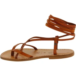 Sandales spartiates femme artisanales fait en Italie en cuir véritable