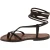 Sandalias en tiras de cuero marron oscuro para mujer hechas a mano en Italia