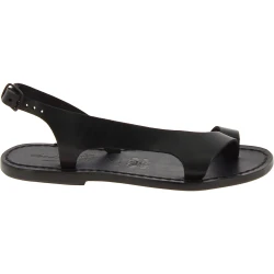 Sandalias de piel negro para mujeres hecho a mano en Italia