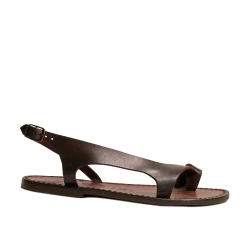 Brown leather thong sandals for women Handmade in Italy