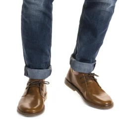 Chaussures basses hombre en cuir marron artisanales fabriqué en Italie