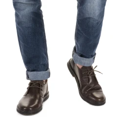 Zapatos bajos para hombre de cuero marrón oscuro Hecho a mano en Italia