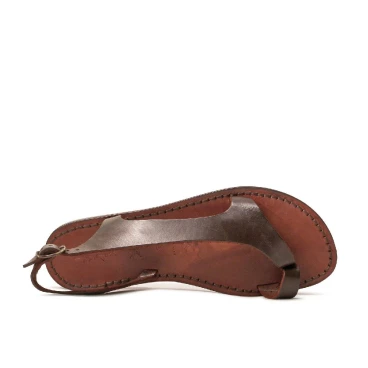 Sandalias de piel marrón para las mujeres hecho a mano en Italia