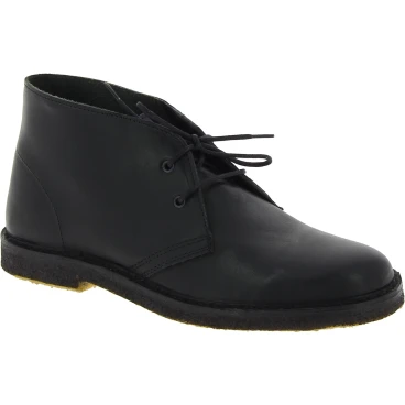 Women's black leather chukka boots handmade in Italy