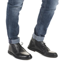 Botas desierto para hombre de cuero negro Hecho a mano en Italia