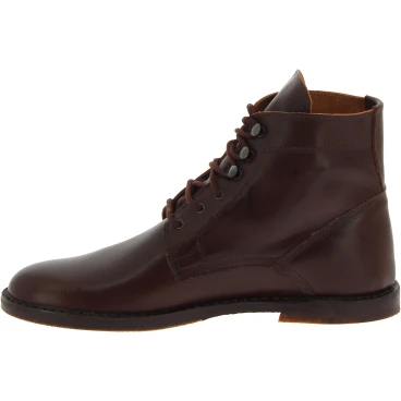 Bottines homme en cuir marron foncé artisanales fabriqué en Italie