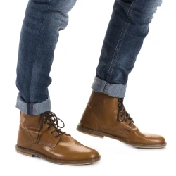Botines para hombre de cuero marron Hecho a mano en Italia