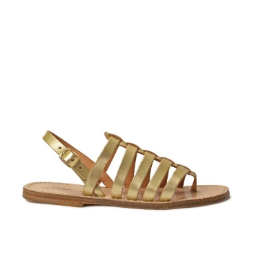 Sandali oro infradito alla schiava artigianali in pelle