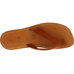 Handmade tan leather thong sandals for men Made in Italy