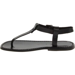 Sandali infradito da uomo in pelle nera artigianali