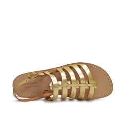 Gold flat sandals in real leather Handmade in Italy