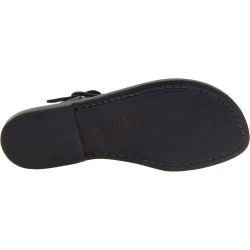 Sandalias en cuero negro para mujer hechos a mano en Italia