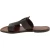 Nu pied pour femme en cuir marron foncé travaillé main