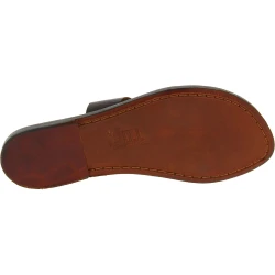 Zapatillas de cuero marron oscuro para mujer hecho a mano en italia