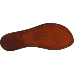 Nu pieds pour femme en cuir marron foncé travaillé main