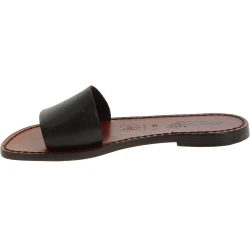 Italienische slipper für Frauen aus dunkelbraun Leder