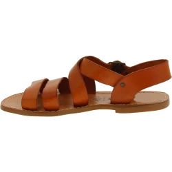 Genuine tan leather women's franciscan sandals handmade in Italy