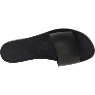Italienische slipper für Frauen aus Schwarzen Leder