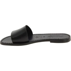 Nu pieds pour femme en cuir noir travaillé main en Italie