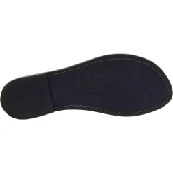 Nu pieds pour femme en cuir noir travaillé main en Italie
