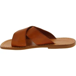 Men's tan leather slippers handmade in Italy
