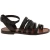 Damen-Riemchen-Sandalen aus Dunkelbraunem Leder in Italien von Handgefertigt