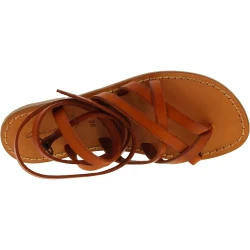 Sandales spartiates artisanales en cuir marron fait en Italie