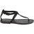 Sandalias de tiras de cuero negro para mujer artesanales