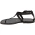 Handmade t-strap black leather flat sandals for women