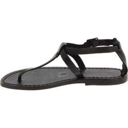 Sandale tong en cuir noir pour femme artisanales