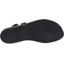 Sandalo infradito da donna in pelle nero artigianali