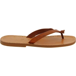 Tong pour homme en cuir marron fait à la main en Italie