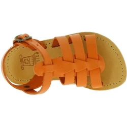Attica Persephone Sandales gladiateur pour enfant en cuir nubuck marron faits à la main en Grèce