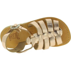 Attica Persephone Sandales gladiateur pour enfant en cuir nubuck marron faits à la main en Grèce