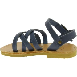 Geflochtene Gladiator sandalen für Jungen aus blauem Nubukleder mit Schnallenverschluss