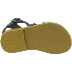 Sandales tressées pour enfant en cuir nubuck bleu avec fermeture à boucle