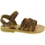 Sandales gladiateur tressées pour enfant en cuir nubuck marron avec fermeture à boucle