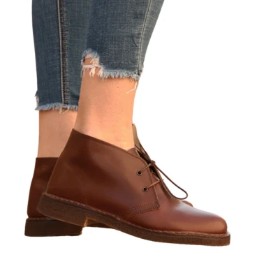Desert boots femme en cuir marron foncé artisanales fabriqué en Italie
