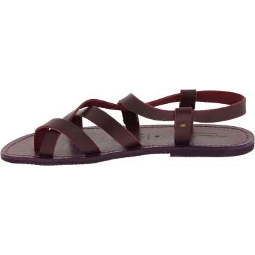 Gladiator sandals for men in violet color calf leather