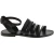 Sandalias de dedo para mujer hechas a mano en piel negro