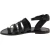 Sandalias de dedo para mujer hechas a mano en piel negro